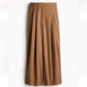 New H&M Camel Brown Wide-Leg Trousers